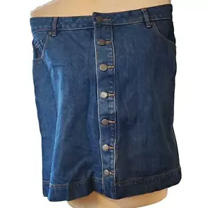 LOFT Women's Denim Jean Button down Knee Length Skirt Size 14 - Picture 1 of 4
