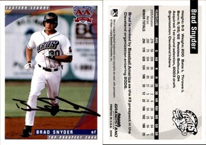 Brad Snyder Signed 2006 Grandstand Eastern League Top Prospects Card Auto