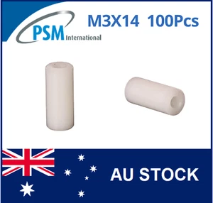 M3 X 14 PSM SPACER ROUND FEMALE / FEMALE ACETAL SPA04ACM314MM 100PCS - Picture 1 of 5