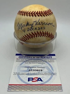 Mickey Vernon 4 Decades Senators Indians Signed Autograph OMLB Baseball PSA DNA - Picture 1 of 2