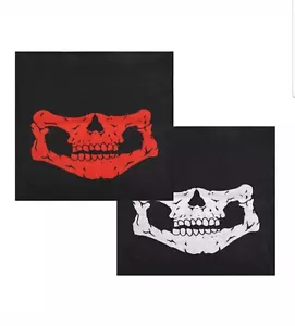 2 Skeleton Ghost Skull Face Mask Biker Balaclava Costume Game - Picture 1 of 10