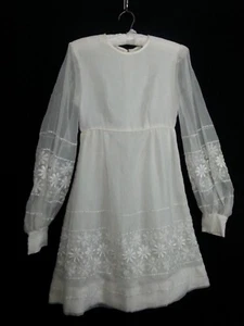 Girl Child Handmade White Dress Flower Formal Wedding Chest 30" Waist 26" L? - Picture 1 of 10