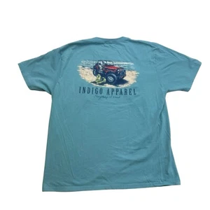 Indigo Apparel Shirt Mens Large L Blue Dog Perfect Pocket Pima Cotton - Picture 1 of 11