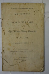 Obligations Young Men to Redeem Their Time: Indiana Asbury Univ., 1852, Berry - Picture 1 of 3