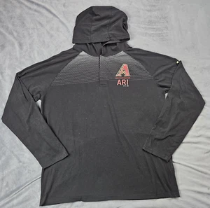 Arizona Diamondbacks Shirt Men's XXL Black Hooded Baseball Under Armour HeatGear - Picture 1 of 9