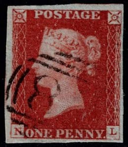 1841 1d Red Pl 58 NL 4m On Stamped-Sized Piece Very Fine Used Cat. £40.00 - Picture 1 of 1