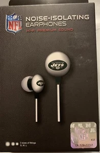 NFL New York Jets Noise-Isolating Earphones - Earbuds, NEW - Picture 1 of 4