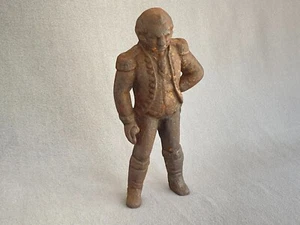 Single Antique Cast Iron George Washington Figure Rusty Fire Dog Andiron Salvage - Picture 1 of 21