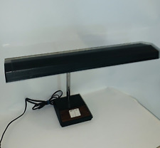 Vintage Lamp Underwriters laboratories Desk Black Wood Grain Gooseneck Lamp MCM