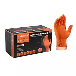 10mil Nitrilegloves Disposableorange Chemicalresistant Rubber Mechanic Gloves He - Picture 1 of 8