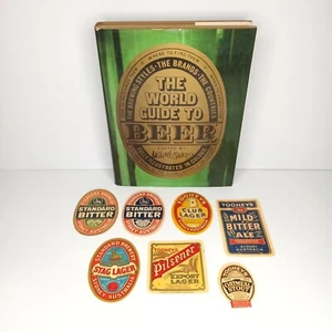 The World Guide to Beer by M. Jackson + 7 vintage beer labels. Tooheys. Standard - Foto 1 di 23