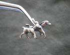 Small Mare & Foal Vtg 1940S Solid Sterling Silver Bracelet Charm Pendant  1.9G