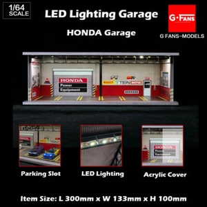 Diorama 1/64 Model Car Garage LED Lighting USB Connector Packing Lot -Honda - Imagen 1 de 4
