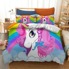 3D Rainbow Unicorn Princess KEP2499 Bed Pillowcases Quilt Duvet Cover Kay