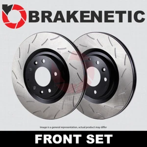 FRONT SET BRAKENETIC Premium RS Slotted Brake Disc Rotors 4WD 8LUG BNP65053.RS - Picture 1 of 1
