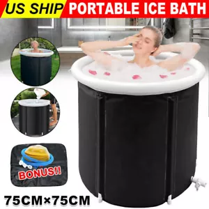 2in1 Portable Ice Hot Bath tub Cold Plunge Tub Pool Foldable Large size W/ Cover - Picture 1 of 11