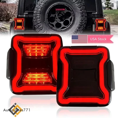 Tail Lights w/Running Turn Signal For Jeep 2018-2024 Wrangler JL JLU Pair LH+RH Foto 1 de 4