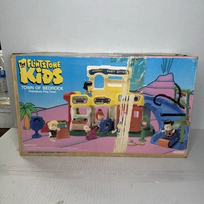 1986 Coleco The Flintstone Kids Town of Bedrock + Other Flintstone Kids Figures - Image 1 of 4