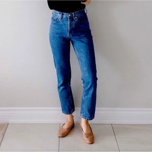 Everlane 90s Cheeky Jeans Medium Blue Wash Größe 26 Crop Neu ohne Etikett - Bild 1 von 8