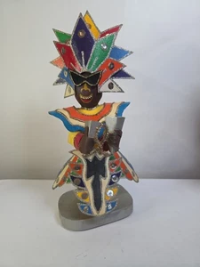 Muñeca Bahamas Junkanoo Artesanal Papel Colores Firmado Numerado Festival - Imagen 1 de 11