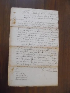 1827 Ohio Grand Jury Manuscript Indictment for Selling Diseased Beef Antique - Picture 1 of 4