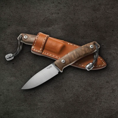 Cuchillo fijo LionSTEEL M1 3" Full Tang Bohler M390 hoja de acero mango de nogal Foto 1 de 3