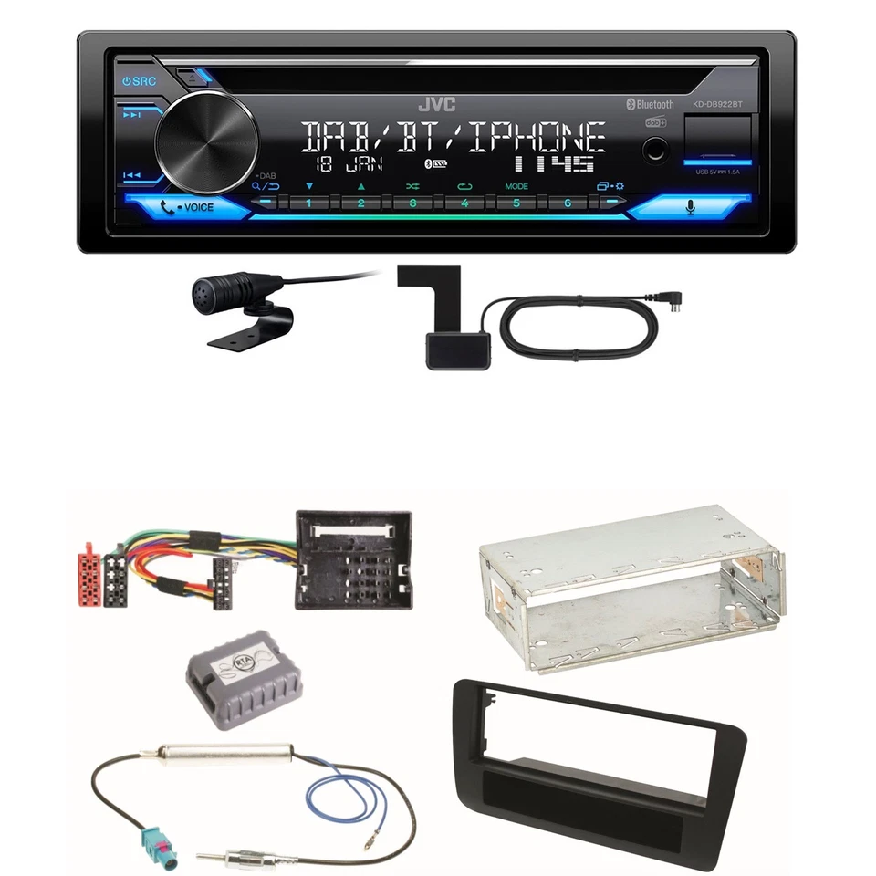 JVC KD-DB922BT Bluetooth Digitalradio USB CD Einbauset für Audi A1 8X - Bild 1 von 1