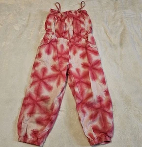 Janie and Jack Pink Tye Dye One Piece Jumpsuit  Girls Size 4 USED - Picture 1 of 8