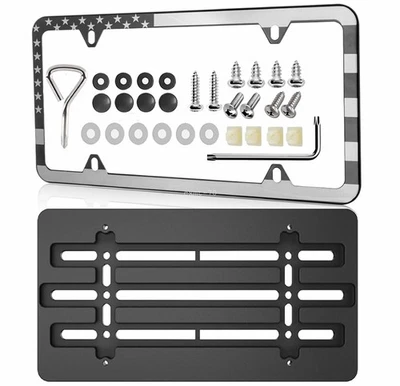 Front License Plate Holder Mounting Kit for Audi A4 A5 A6 A7 A8 Bracket + Frame - Image 1 of 4