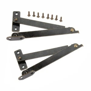 2x Porte Placard Couvercle Soutien Charnières Boîtes Étuis Présentation Fer Stay - Photo 1/8