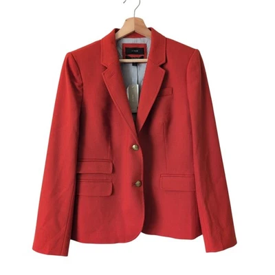 NWT J. Crew Schoolboy Blazer Wool Blend Button Womens Size 10 Rust Orange Autumn - Image 1 of 4