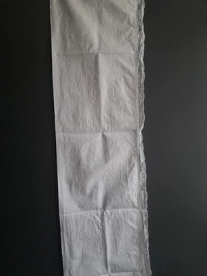 Ancien Dessus De Cheminée Ou Console Avec Dentelles Fait Main 130 Cm X 20 Cm Env - Photo 1/4