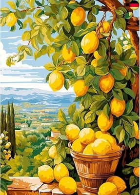 Fumupe 5D Diamond Painting Landschaft Erwachsene Anfänger, Zitrone Diamant