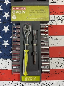 Sears Craftsman Evolv 22pc 1/4” Drive Socket Tool Set 10034 NOS Sealed - Picture 1 of 2