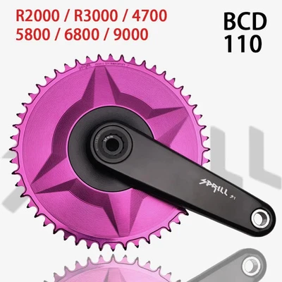 Rueda dentada ancha estrecha 110bcd desplazada de bicicleta de 3 mm piñón 46T-58T Foto 1 de 4