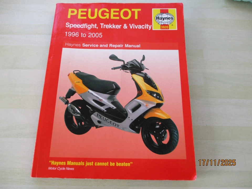 peugeot speedfight, trekker, and vivacity 1996- 2005. manual. - Image 1 of 1