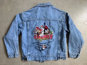 LOONEY TUNES Kids Embroidered Denim Jacket Size Medium youth 1997 - Picture 1 of 6