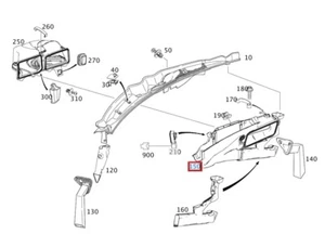 Soporte de carcasa de conducto de aire original Mercedes W204 firewall A2048301044 - Imagen 1 de 1