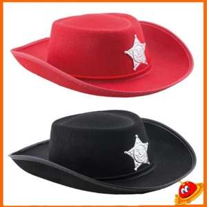 Cappello Sceriffo Ragazzo Ragazza Cow Boy Cow Girl  Travestimento Carnevale - Imagen 1 de 1
