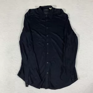 Vintage Versace Classic V2 Langarm Knopfleiste Herren Größe 16 1/2-42 schwarzes Netz - Bild 1 von 6