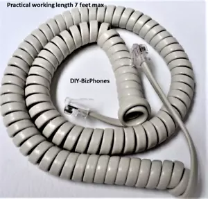 Siemens Phone Handset Cord Opti Point Set Receiver Curly Grau Warm Gray 9Ft - Picture 1 of 2
