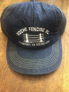 Roche Fencing Inc. Frankfort, KS Snapback Mesh Blue Denim Trucker Hat / Cap - Picture 1 of 7