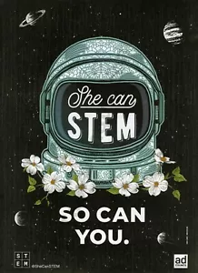 2021 STEM from the AD Council Astronaut Helmet Old PRINT AD Wall Decor? (1928) - Picture 1 of 1