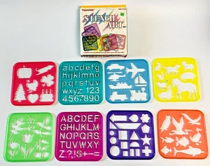 Tupperware 1987 Stencils (set of 8 misc) Letters Shapes Animals Seasons Holidays - Picture 1 of 2