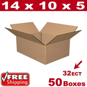 50 - 14x10x5 Cardboard Boxes Mailing Packing Shipping Box Corrugated Carton - Picture 1 of 1