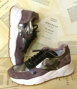 Free People Voile Blanche Kylee Camo Sneakers Metallic Camo Taupe Suede 39/9 NEW - Picture 1 of 11