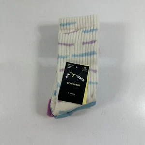Art Class Socks Girls Medium Shoe Sizes 9-2.5 Tie Dye Blue Purple 3PK - Picture 1 of 5