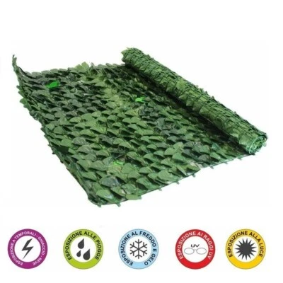 SIEPE FINTA ARTIFICIALE FOGLIE EDERA LAURO SINTETICA RECINZIONE FRANGIVISTA  - Immagine 1 di 4