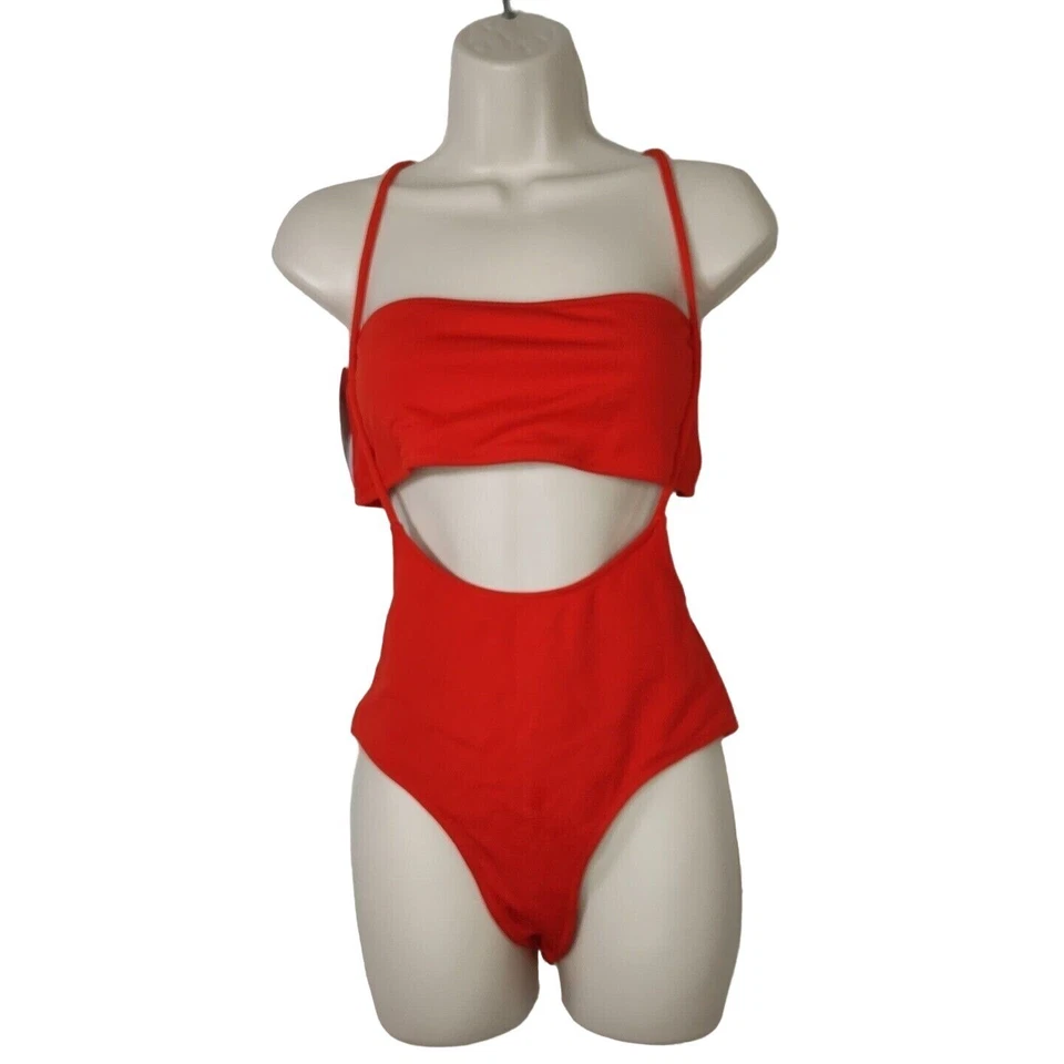 Traje de baño bikini bandeau de 2 piezas Zaful para mujer talla 10 rojo DEFECTUOSO  Foto 1 de 4