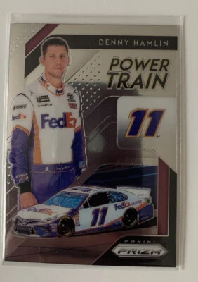 2019 Panini Prizm Racing PRIZM Power Train Silver  Card DENNY HAMLIN Nascar - Image 1 of 2